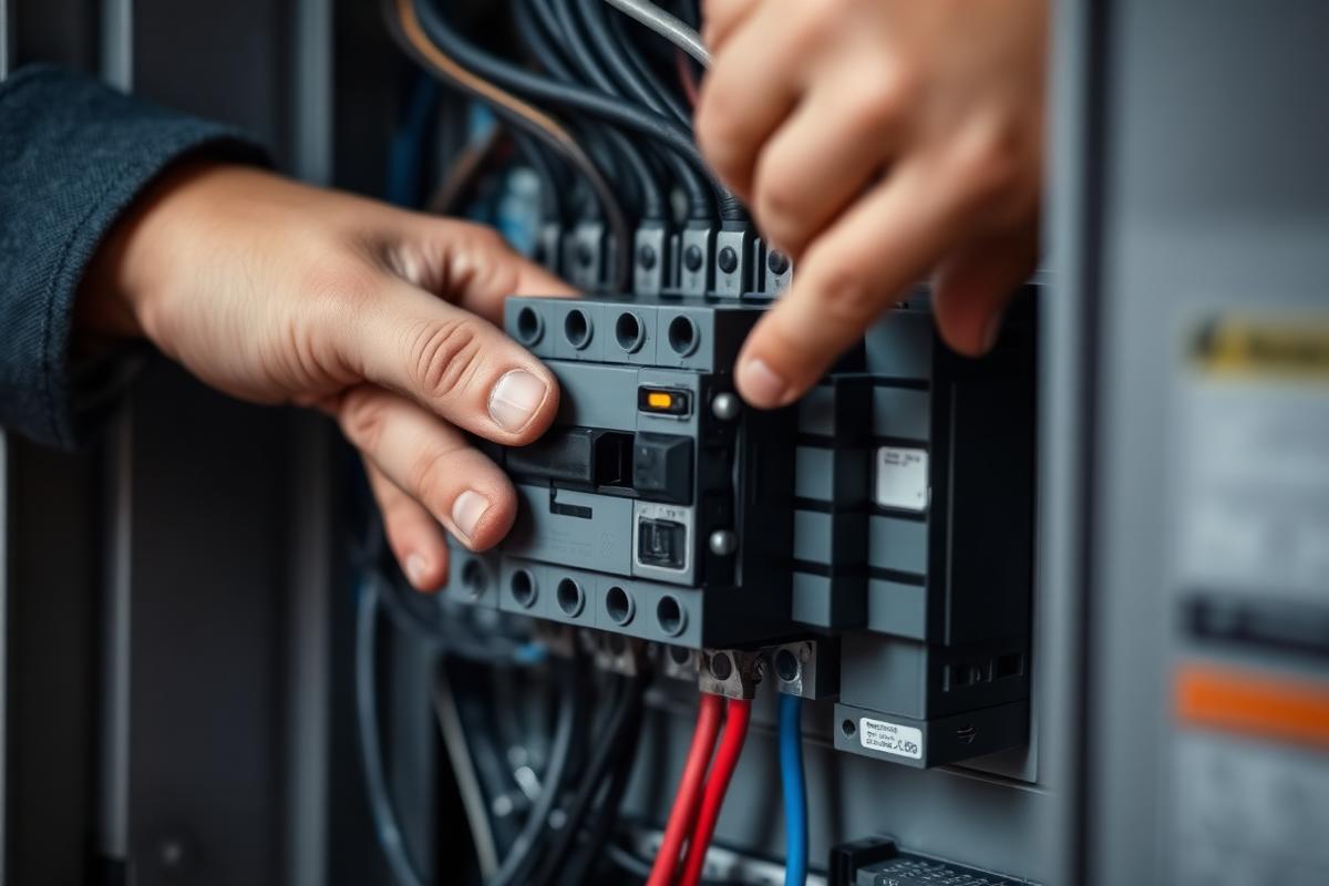 Instalação de disjuntores em quadro elétrico